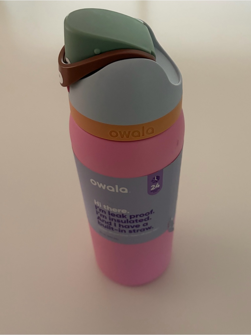 Owala Kids Insulated Straw Bottle - Pink & Light Blue